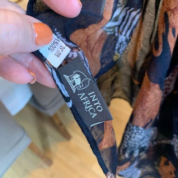 Into Africa Scarf Shawl Wrap Animal Print Jungle Animal Graphic 40 x 70 in - Picture 6 of 7